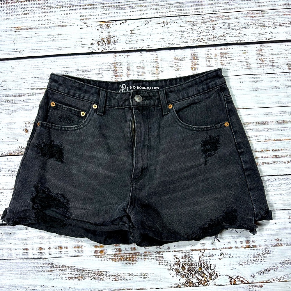 Black jean shorts